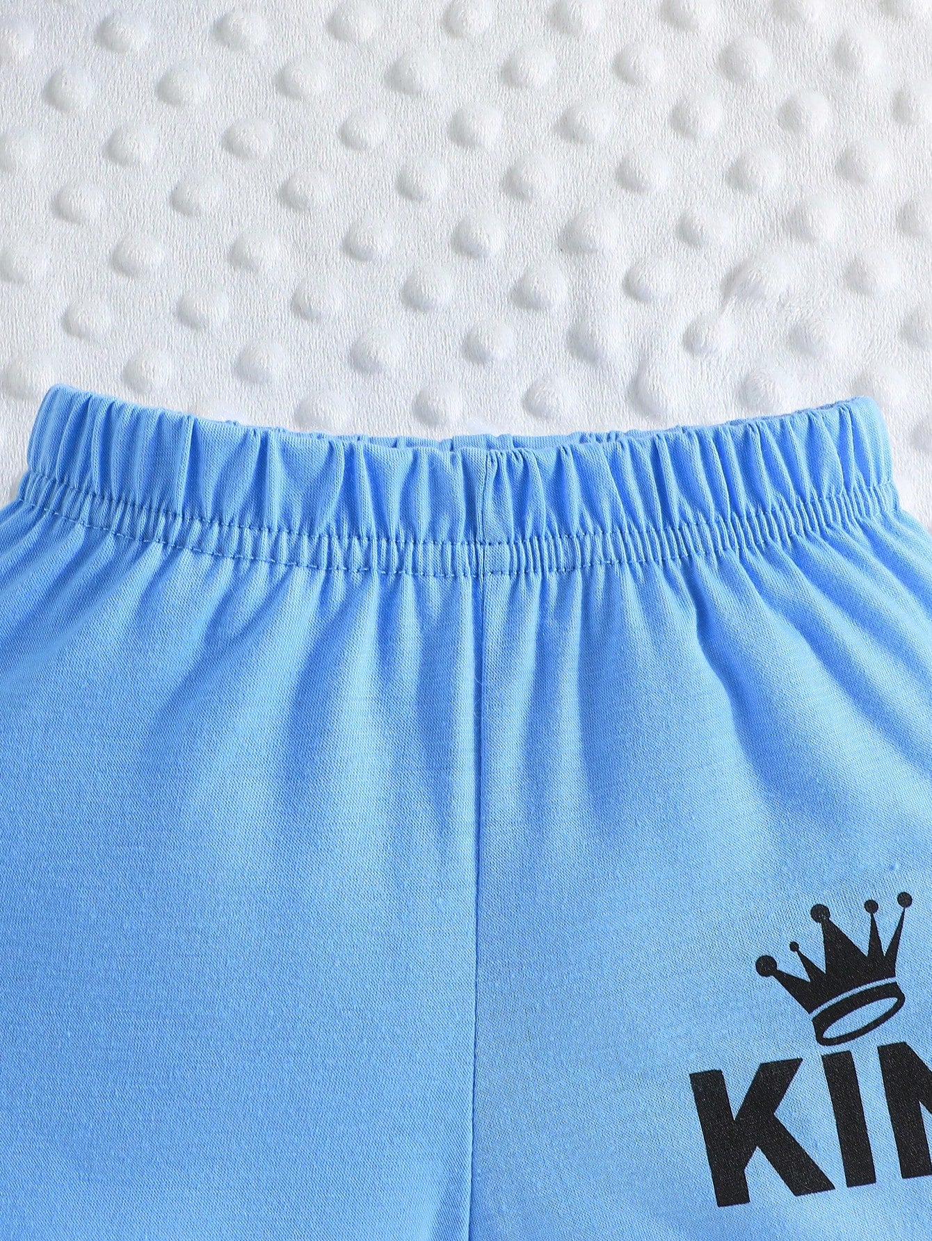 2pcs/Set Baby Boy Summer Casual Sports Beach Crown Letter Print Tank Top & Shorts Set