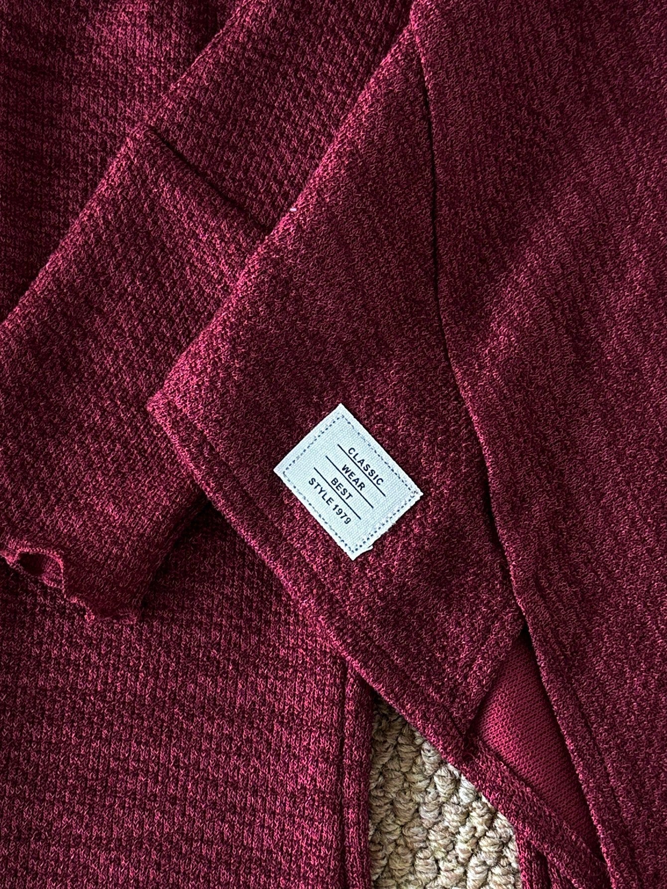 2pcs/Set Baby Girl Knitted Outfit, Burgundy High Neck Top With Matching Lantern Pants, Cute Autumn Wear, Suitable For Toddlers, Red Family Matching