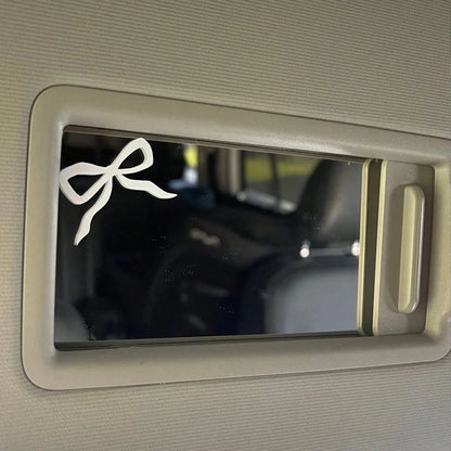 2pcs/Set Bowknot Car Rearview Mirror Sticker, With Bowknot, Suitable For Car Window Stickers, Exquisite Car Stickers, Suitable For Cars, Computers, Bicycles, Suitable For Cute Bowknot Stickers On Mirr