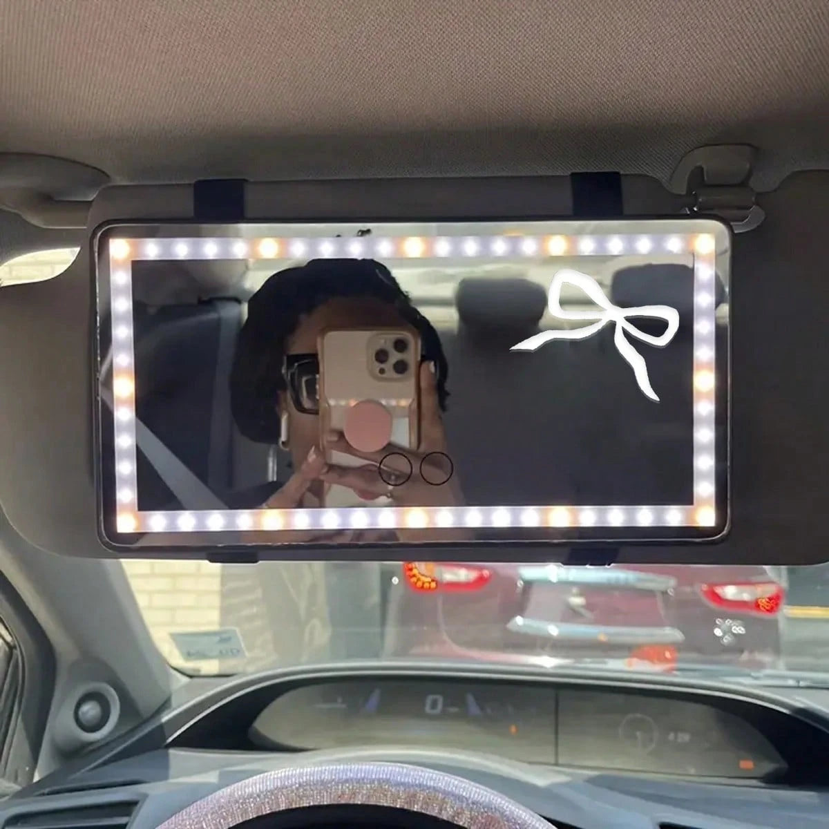 2pcs/Set Bowknot Car Rearview Mirror Sticker, With Bowknot, Suitable For Car Window Stickers, Exquisite Car Stickers, Suitable For Cars, Computers, Bicycles, Suitable For Cute Bowknot Stickers On Mirr