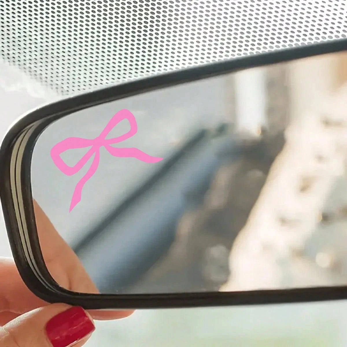 2pcs/Set Bowknot Car Rearview Mirror Sticker, With Bowknot, Suitable For Car Window Stickers, Exquisite Car Stickers, Suitable For Cars, Computers, Bicycles, Suitable For Cute Bowknot Stickers On Mirr