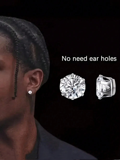 2pcs/Set Fashionable Round Faux Crystal Stud Earrings, Stylish Jewelry