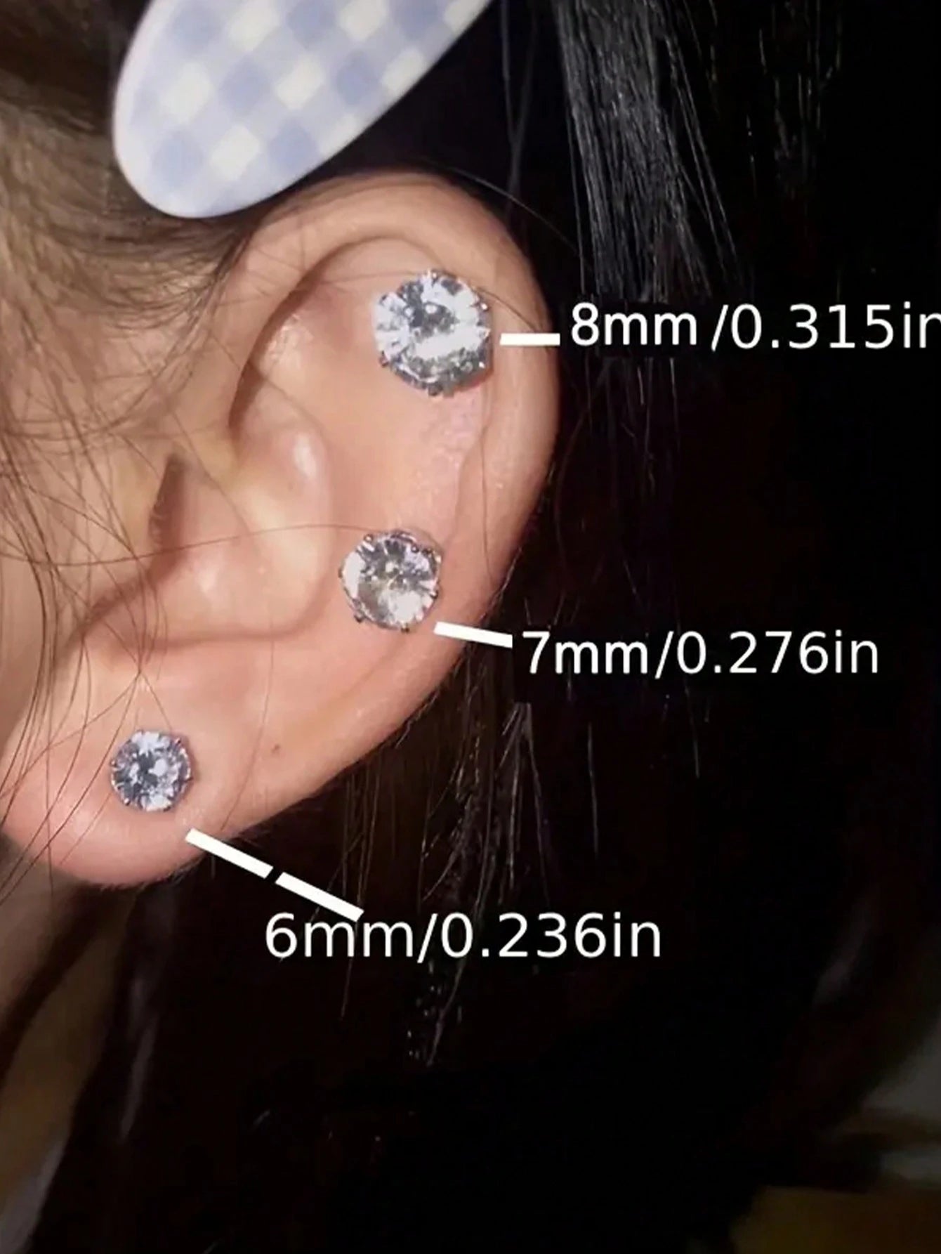 2pcs/Set Fashionable Round Faux Crystal Stud Earrings, Stylish Jewelry