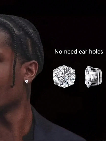 2pcs/Set Fashionable Round Faux Crystal Stud Earrings, Stylish Jewelry