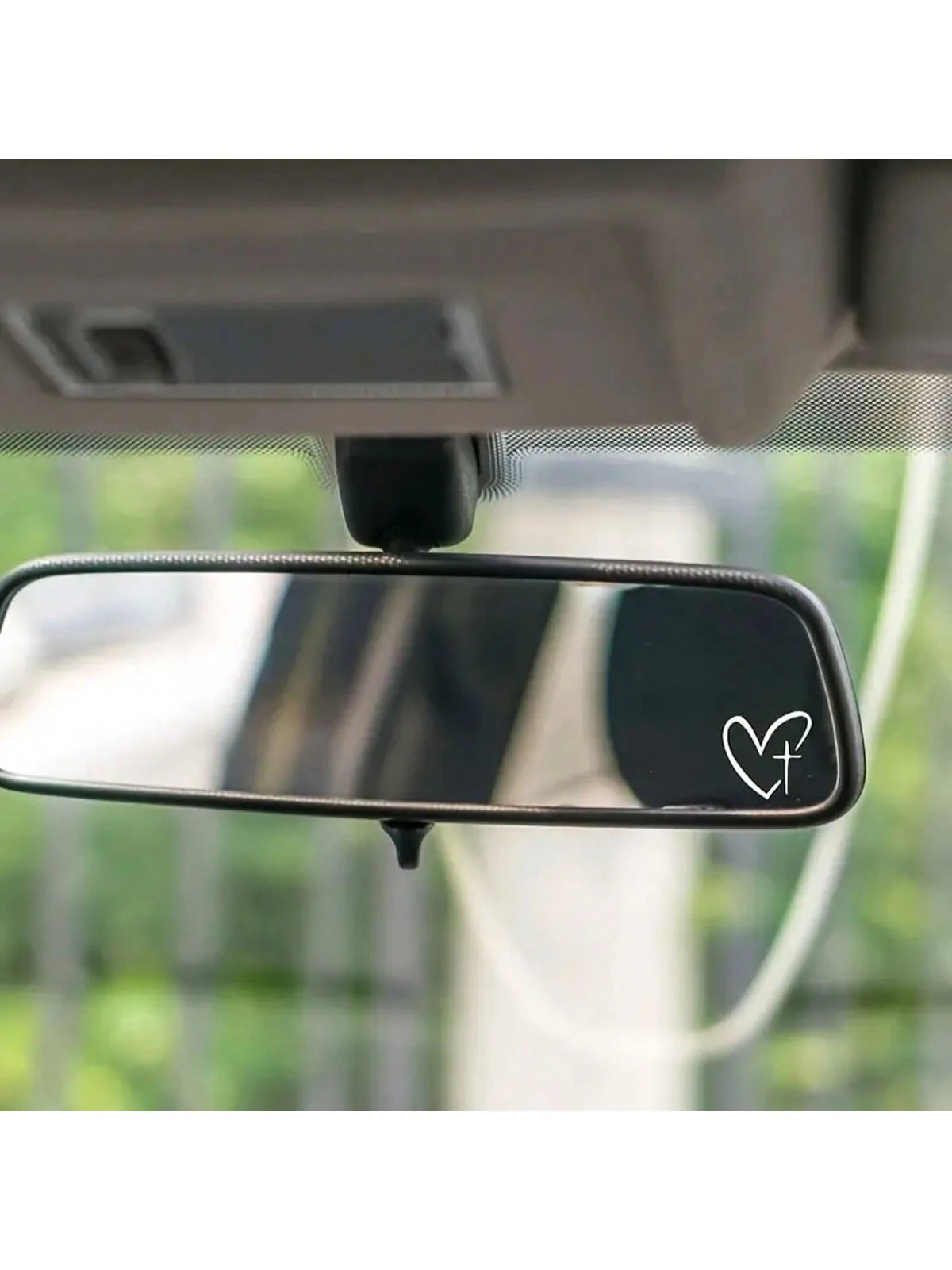 2pcs/Set Heart Cross Mirror Sticker, Personalized Creative Decoration Waterproof Sunscreen Sticker For Cars, Laptops & Wall Decoration- Exterior Accessories