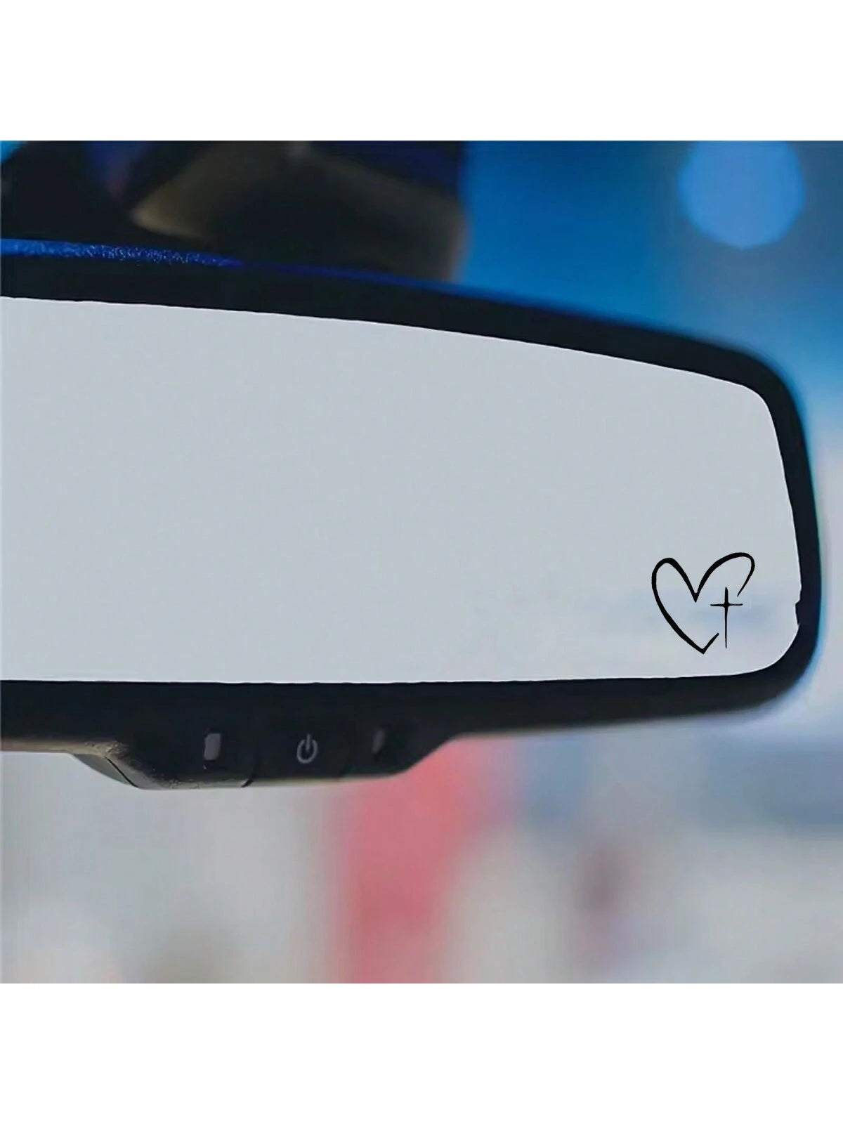 2pcs/Set Heart Cross Mirror Sticker, Personalized Creative Decoration Waterproof Sunscreen Sticker For Cars, Laptops & Wall Decoration- Exterior Accessories
