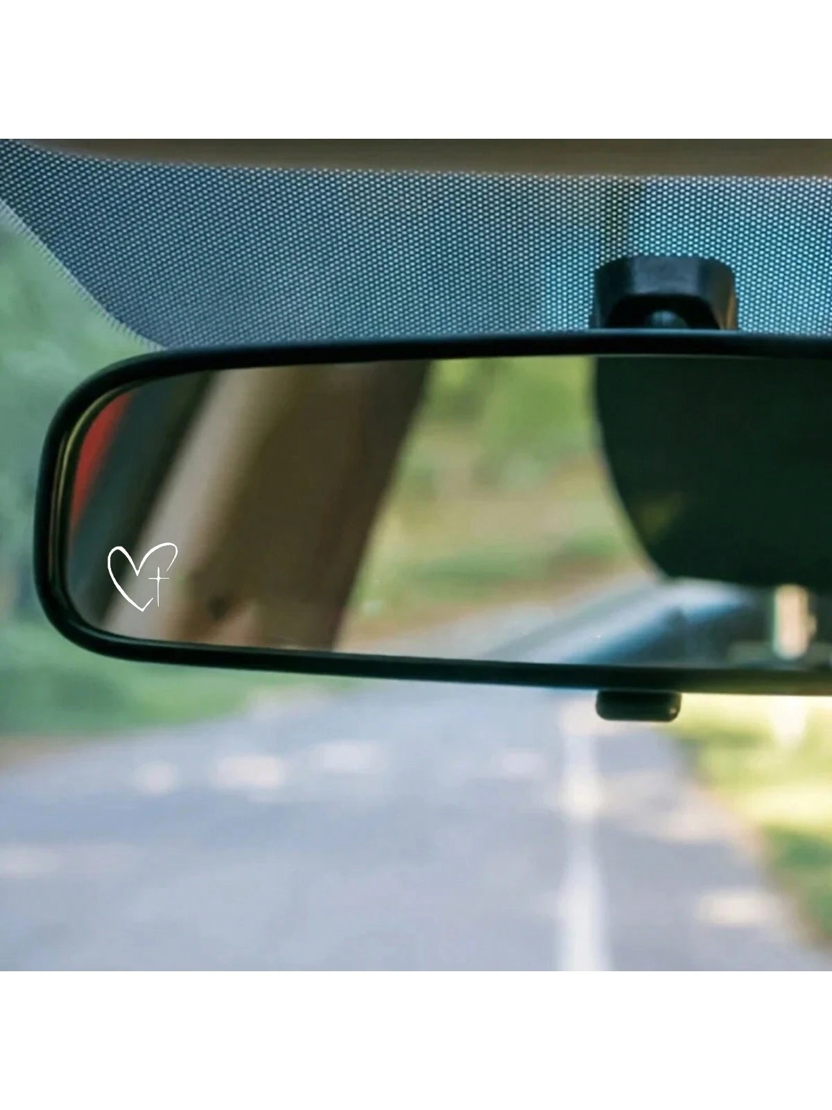 2pcs/Set Heart Cross Mirror Sticker, Personalized Creative Decoration Waterproof Sunscreen Sticker For Cars, Laptops & Wall Decoration- Exterior Accessories
