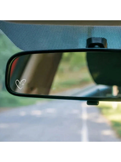 2pcs/Set Heart Cross Mirror Sticker, Personalized Creative Decoration Waterproof Sunscreen Sticker For Cars, Laptops & Wall Decoration- Exterior Accessories