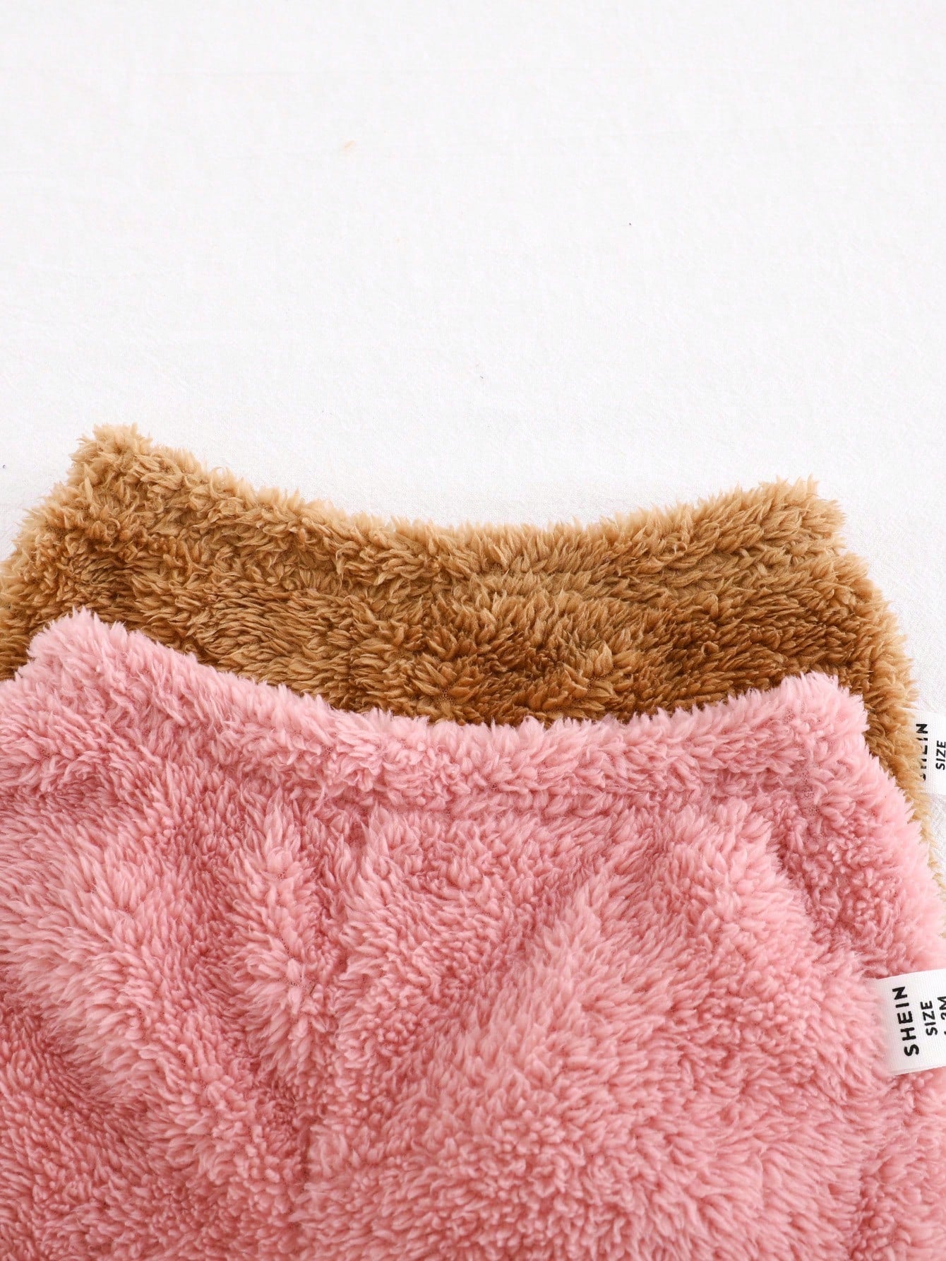 2pcs/Set Newborn Baby Girl Cute Solid Color Plush Elastic Waist Autumn Pants Winter Outfit