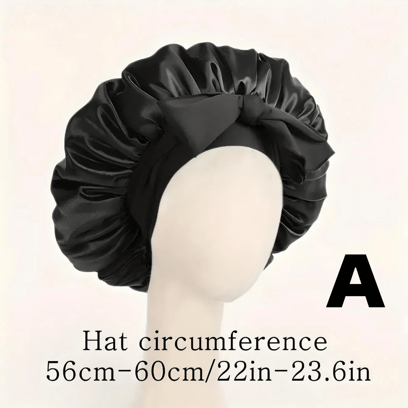 2pcs/Set "Spacious Space" Luxurious Solid Color Satin Bonnet With Satin Scrunchies Large Soft Y Bonnet For Sleeping Satin Hair Bonnet Night Cap Hair Care Hat With Tie Band Bonnets
