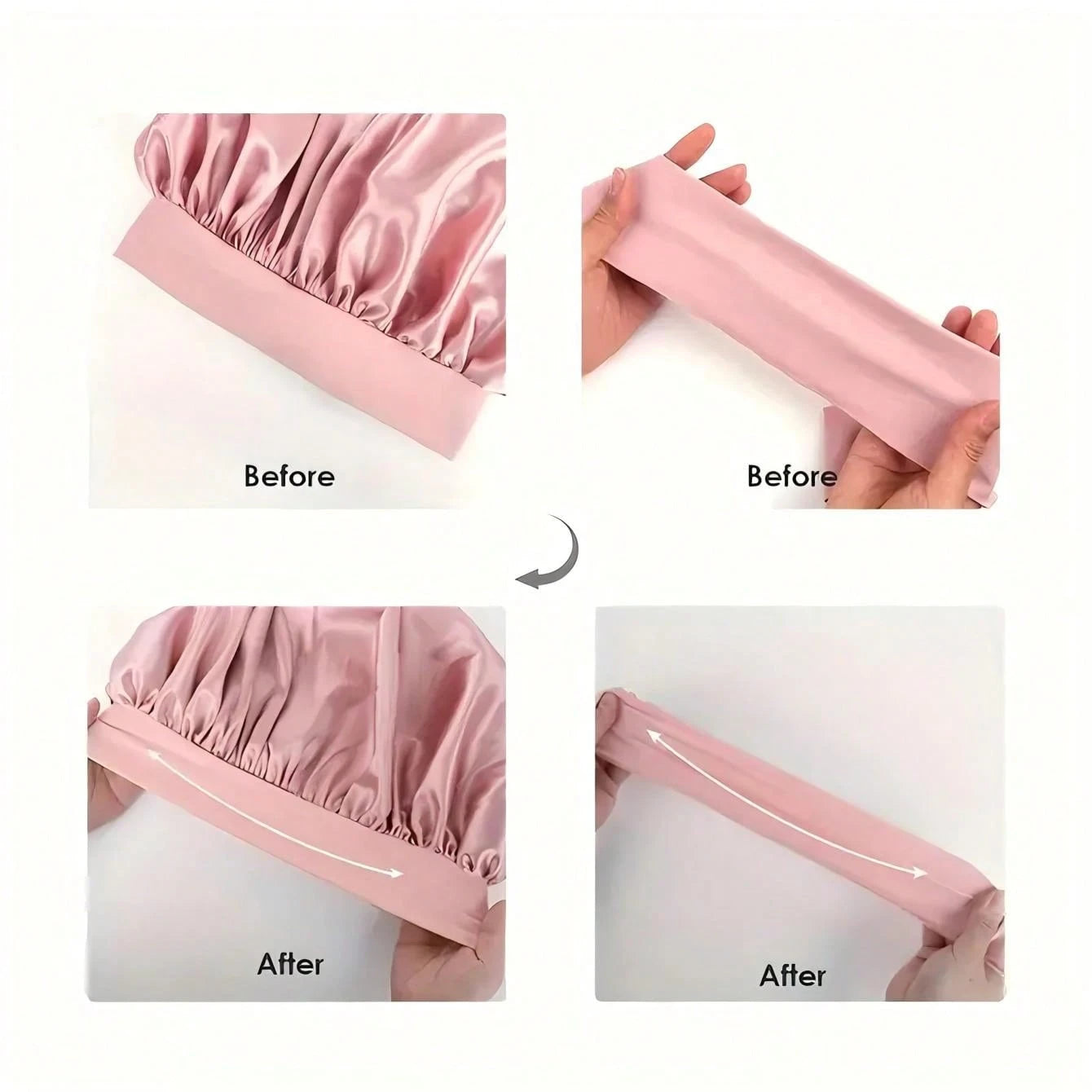 2pcs/Set "Spacious Space" Luxurious Solid Color Satin Bonnet With Satin Scrunchies Large Soft Y Bonnet For Sleeping Satin Hair Bonnet Night Cap Hair Care Hat With Tie Band Bonnets