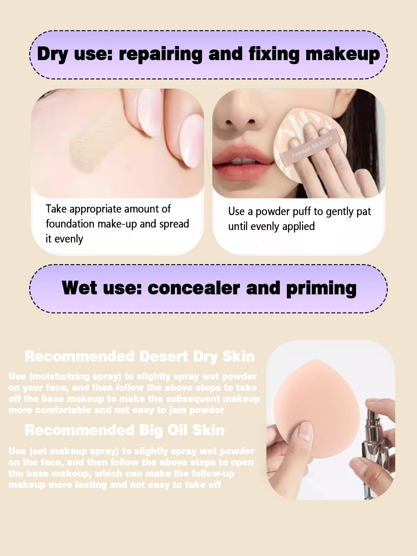 2pcs Soft Non-Eating Foundation Liquid Puff, High Density Sponge Soft And Bouncy Makeup, Suitable For Dry And Wet, Easy To Carry For Travel,Makeup,Cheap,Room Decor,Vanity,Travel,Bedroom,Makeup Accesso
