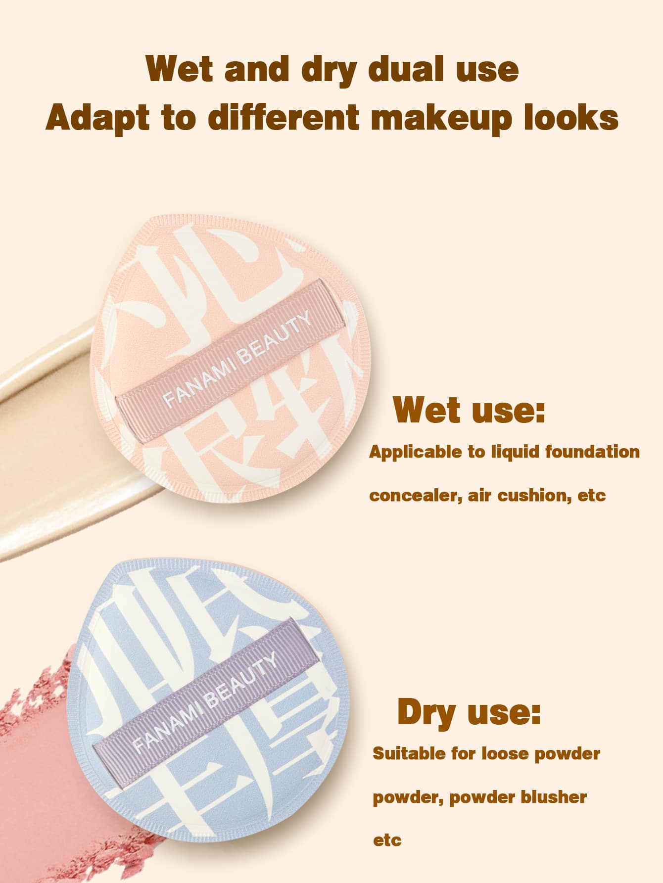 2pcs Soft Non-Eating Foundation Liquid Puff, High Density Sponge Soft And Bouncy Makeup, Suitable For Dry And Wet, Easy To Carry For Travel,Makeup,Cheap,Room Decor,Vanity,Travel,Bedroom,Makeup Accesso