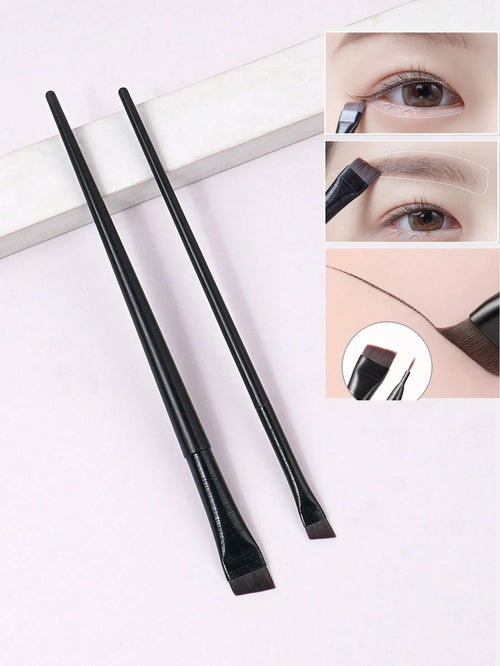 2pcs Super Thin Blade Eyeliner Brush & Soft Makeup Brush Set, Portable Eyebrow Brush & Multipurpose Cosmetic Tool,Eyebrow Brush,Eyeshadow Brush,Spoolie,Spoolie Brush,Giveaways