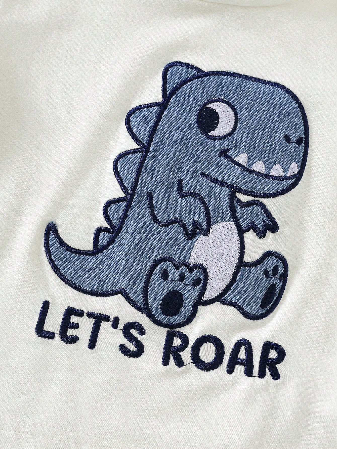 2pcs Toddler Unisex Baby Boy/Girl Casual Cute Dinosaur Embroidered Short Sleeve T-Shirt And Denim Shorts Set,Boy Outfit,Summer Clothes,Streetwear
