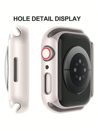 2pcs Transparent PC + Tempered Glass Integrated Watch Case, Anti-Drop Fashionable Protective Cover, Compatible With Apple Watch 38/40/41/42/44/45/46/49mm, Compatible With Apple Watch Series Ultra/SE/1