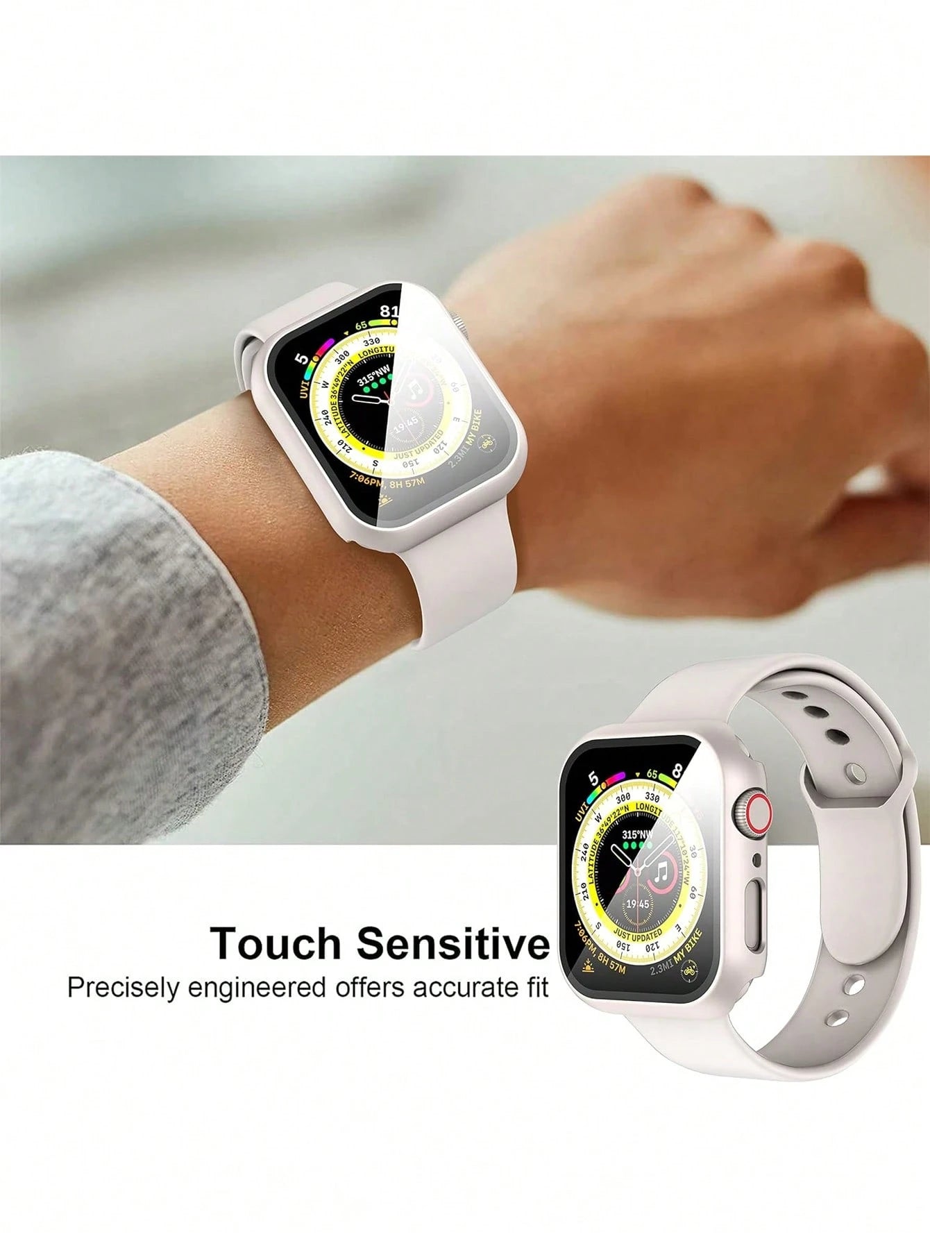 2pcs Transparent PC + Tempered Glass Integrated Watch Case, Anti-Drop Fashionable Protective Cover, Compatible With Apple Watch 38/40/41/42/44/45/46/49mm, Compatible With Apple Watch Series Ultra/SE/1