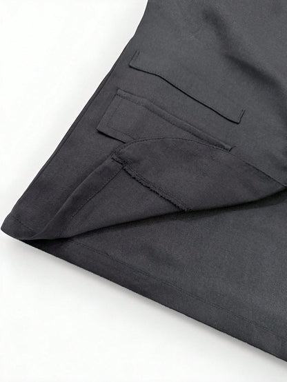 2pcs Tween Boy Gentlemen Outfit Set:Long Sleeve Black Jacket+Long Pants,Elegant Traditional Formal Wear For Wedding,Birthday Party,Graduation Winter