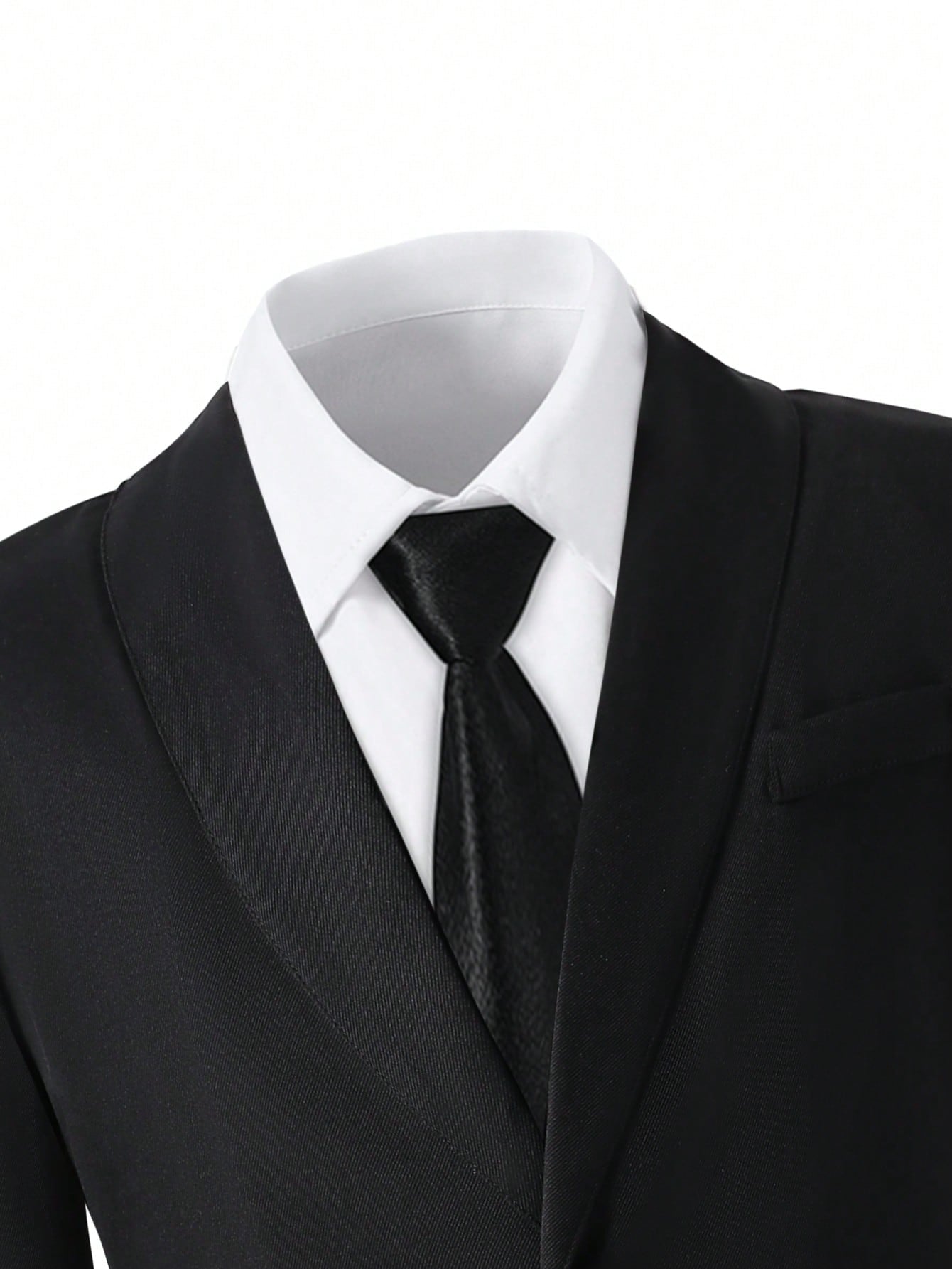2pcs Tween Boy Gentlemen Outfit Set:Long Sleeve Black Jacket+Long Pants,Elegant Traditional Formal Wear For Wedding,Birthday Party,Graduation Winter