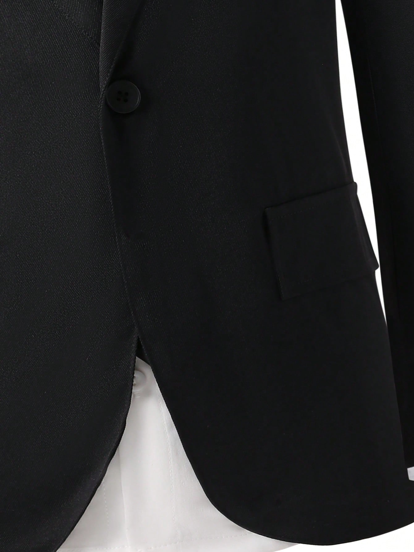 2pcs Tween Boy Gentlemen Outfit Set:Long Sleeve Black Jacket+Long Pants,Elegant Traditional Formal Wear For Wedding,Birthday Party,Graduation Winter