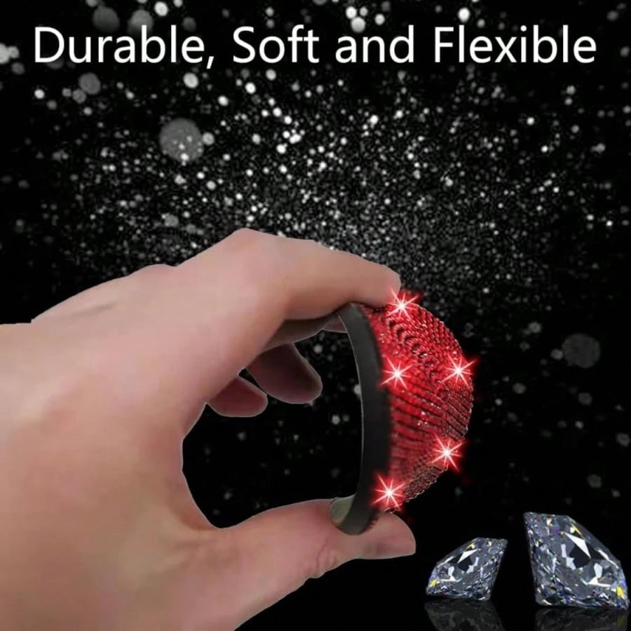 2pcs Universal Car Rhinestone Cup Holder Inserts, Silicone Non-Slip Waterproof, Sparkling Rhinestone Design, Multiple Colors Available, Interior Decoration Accessory