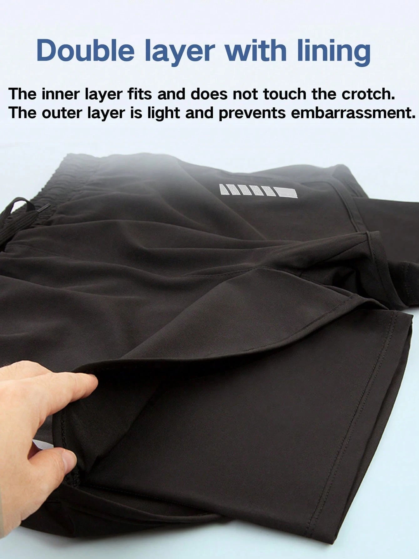 2pcs Women's Sports Shorts| Quick-Drying Polyester & Spandex Blended Fabric|,| Adjustable Drawstring Waistband Design| Geometric Pattern| Black