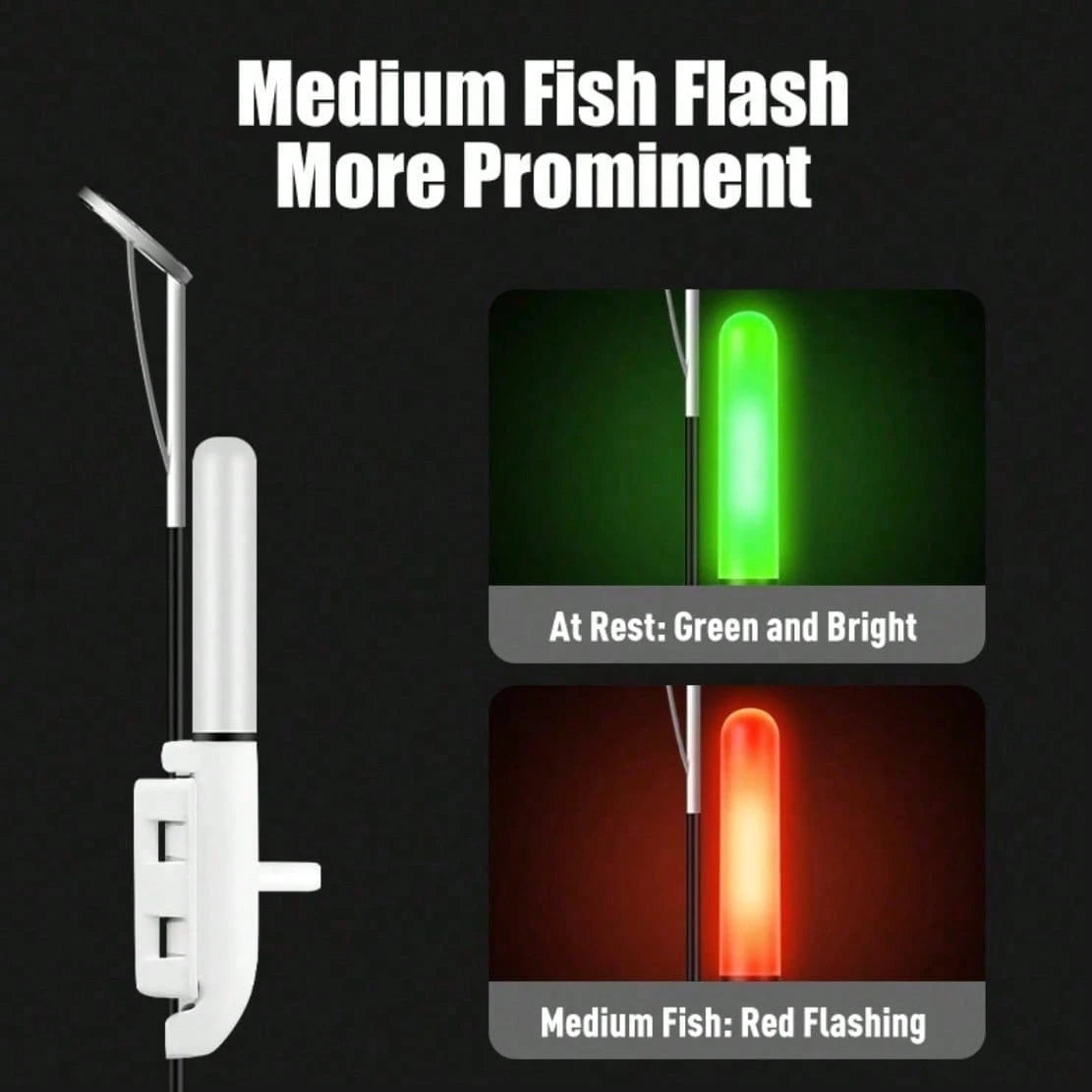3/6Pcs +Battery Set Green Red FLash Electronic Fishing Rod Tip Light Rods Led Bells Light Rods Bite Alarms Tools CR425 (Batteries Included)