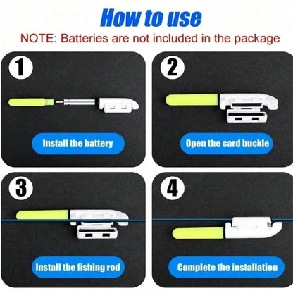3/6Pcs +Battery Set Green Red FLash Electronic Fishing Rod Tip Light Rods Led Bells Light Rods Bite Alarms Tools CR425 (Batteries Included)