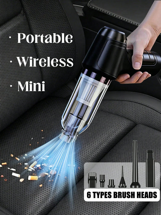 3-In-1 Car Vacuum Cleaner, Strong Suction Portable Cordless Vacuum Cleaner For Dry & Wet Use, 2400mAh