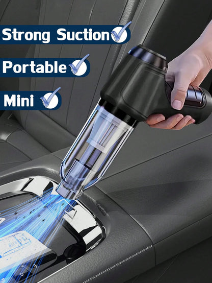 3-In-1 Car Vacuum Cleaner, Strong Suction Portable Cordless Vacuum Cleaner For Dry & Wet Use, 2400mAh