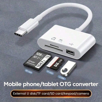 3-In-1 USB-C Micro SD Card Reader Adapter, Compatible With IPad Pro, And More USB-C Devices