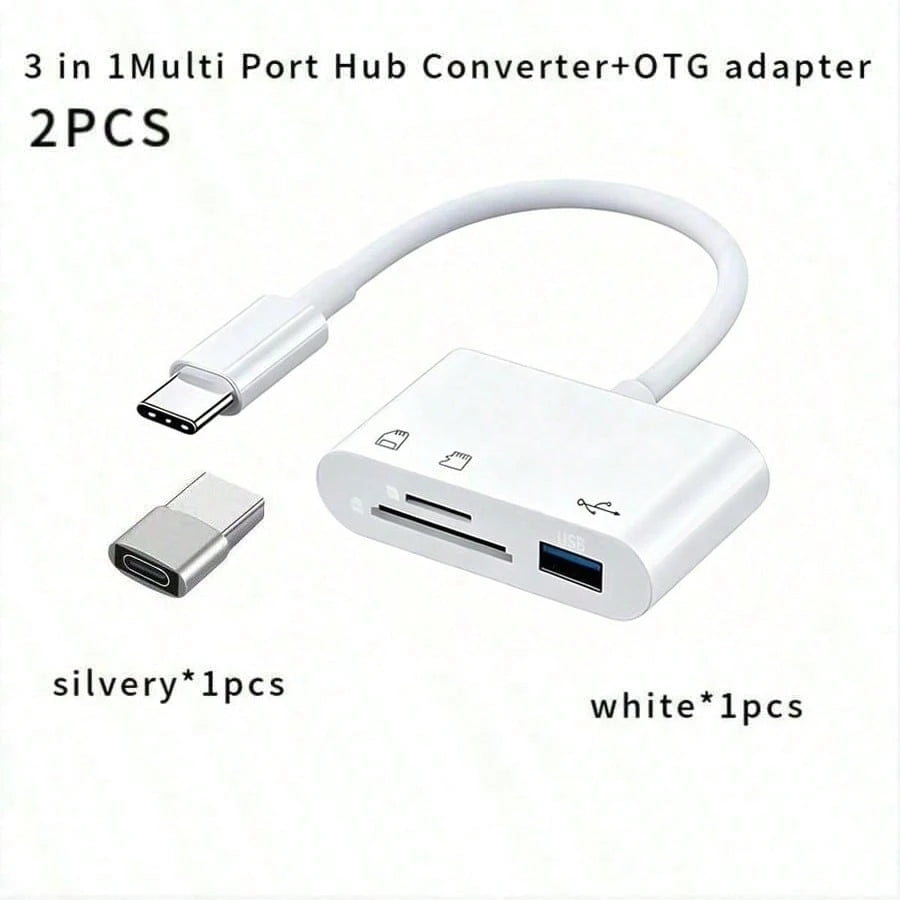 3-In-1 USB-C Micro SD Card Reader Adapter, Compatible With IPad Pro, And More USB-C Devices