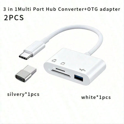3-In-1 USB-C Micro SD Card Reader Adapter, Compatible With IPad Pro, And More USB-C Devices