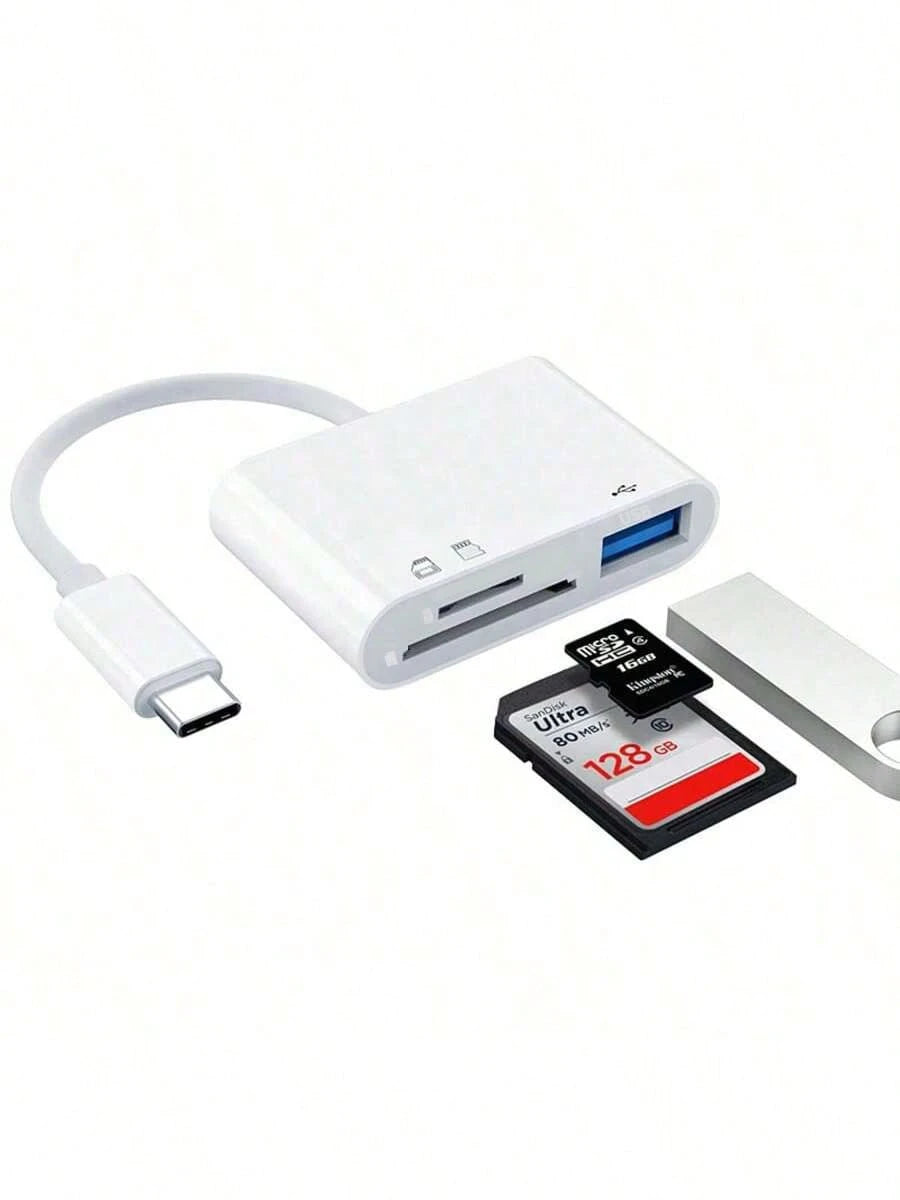 3-In-1 USB-C Micro SD Card Reader Adapter, Compatible With IPad Pro, And More USB-C Devices