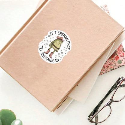 3 Inch 1pc "If I Cause Trouble Once, I'll Cause Trouble" Funny Cowboy Frog Sticker Or Magnet, Suitable For Students, Office Workers, Retail Workers, Teachers, Commuters, Creative People, Notebook Arti