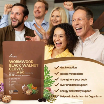 3-Pack Supply|Vivonu Wormwood Black Walnut Cloves, Professional-Grade 18-In-1 Blend, 6,600mg Equivalent, 240 Softgels/Bag, Comprehensive Gut Support