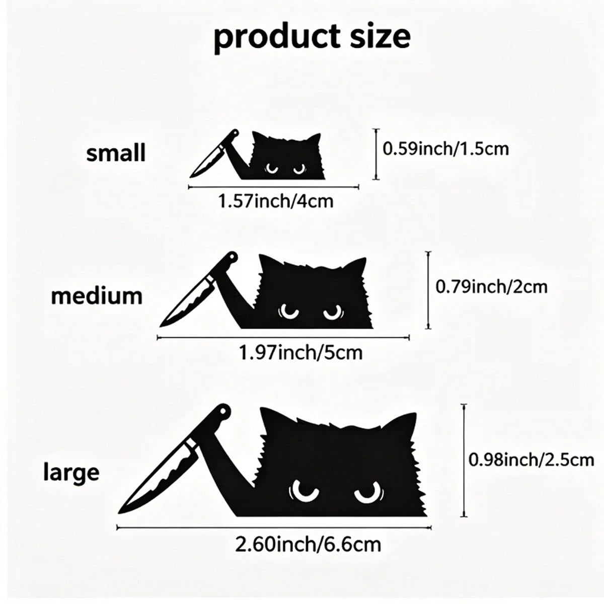 3 Packs "Special Car Mirror Knife Holder Cat Poster For Cars- Waterproof And Sunproof- Cool And Intriguing Creative Decorative Stickers. Suitable For Use On Water Cups, Computers, Mobile Phones, And