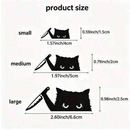 3 Packs "Special Car Mirror Knife Holder Cat Poster For Cars- Waterproof And Sunproof- Cool And Intriguing Creative Decorative Stickers. Suitable For Use On Water Cups, Computers, Mobile Phones, And