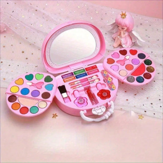 3-Tier Washable Princess Makeup Toy Set, Pretend Cosmetic Kit For Girls 3+, Ideal Holiday & Birthday Dress-Up Gift