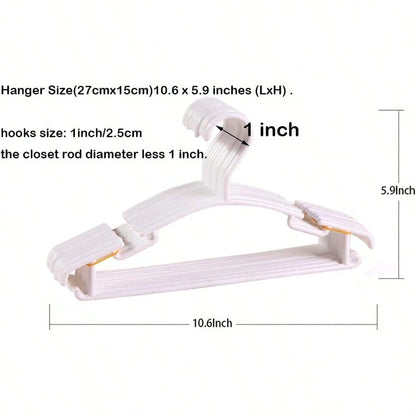 30/20/10pcs Kids Clothes Plastic Hangers, Durable Non-Slip Children Clothing Drying Racks