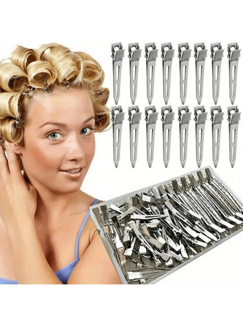 30/50pcs Professional Women's Salon Fixed Hair Clips, 5.5cm Curling Metal Hair Clips, Root Volumizing Clips, DIY Tools, Hair Accessories