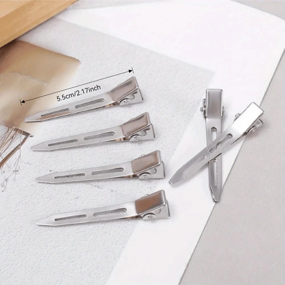 30/50pcs Professional Women's Salon Fixed Hair Clips, 5.5cm Curling Metal Hair Clips, Root Volumizing Clips, DIY Tools, Hair Accessories