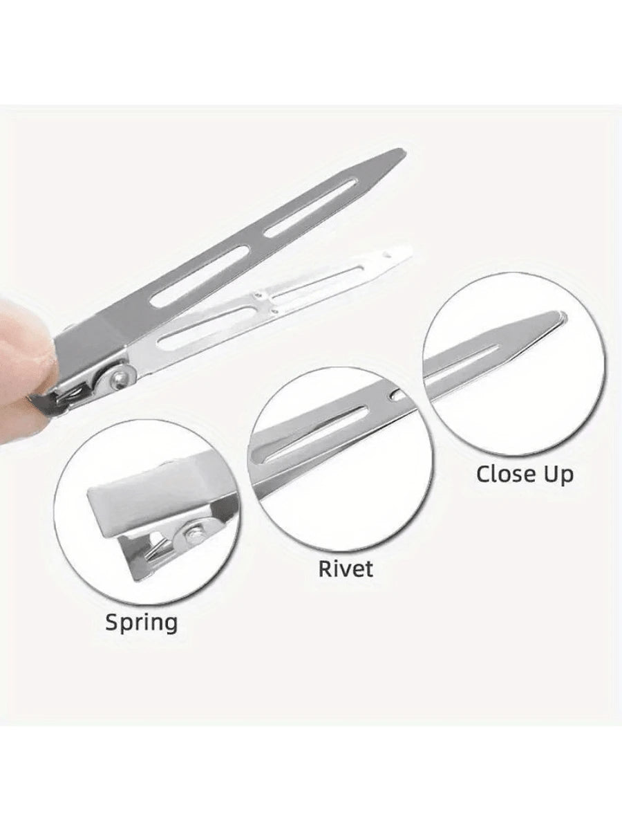 30/50pcs Professional Women's Salon Fixed Hair Clips, 5.5cm Curling Metal Hair Clips, Root Volumizing Clips, DIY Tools, Hair Accessories