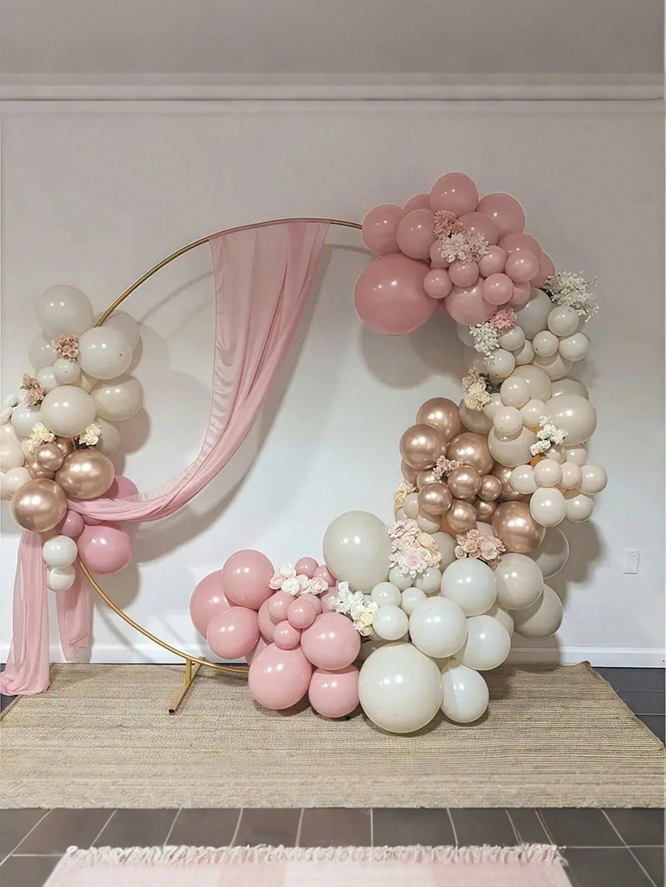 30/60pcs Soft Color Balloon Set- Elegant Peach, Beige, White, Gold, Pink Latex Balloons, Suitable For Helium Inflation, With Clear Strings, Ideal For Birthday, Wedding, Bridal Party Decoration