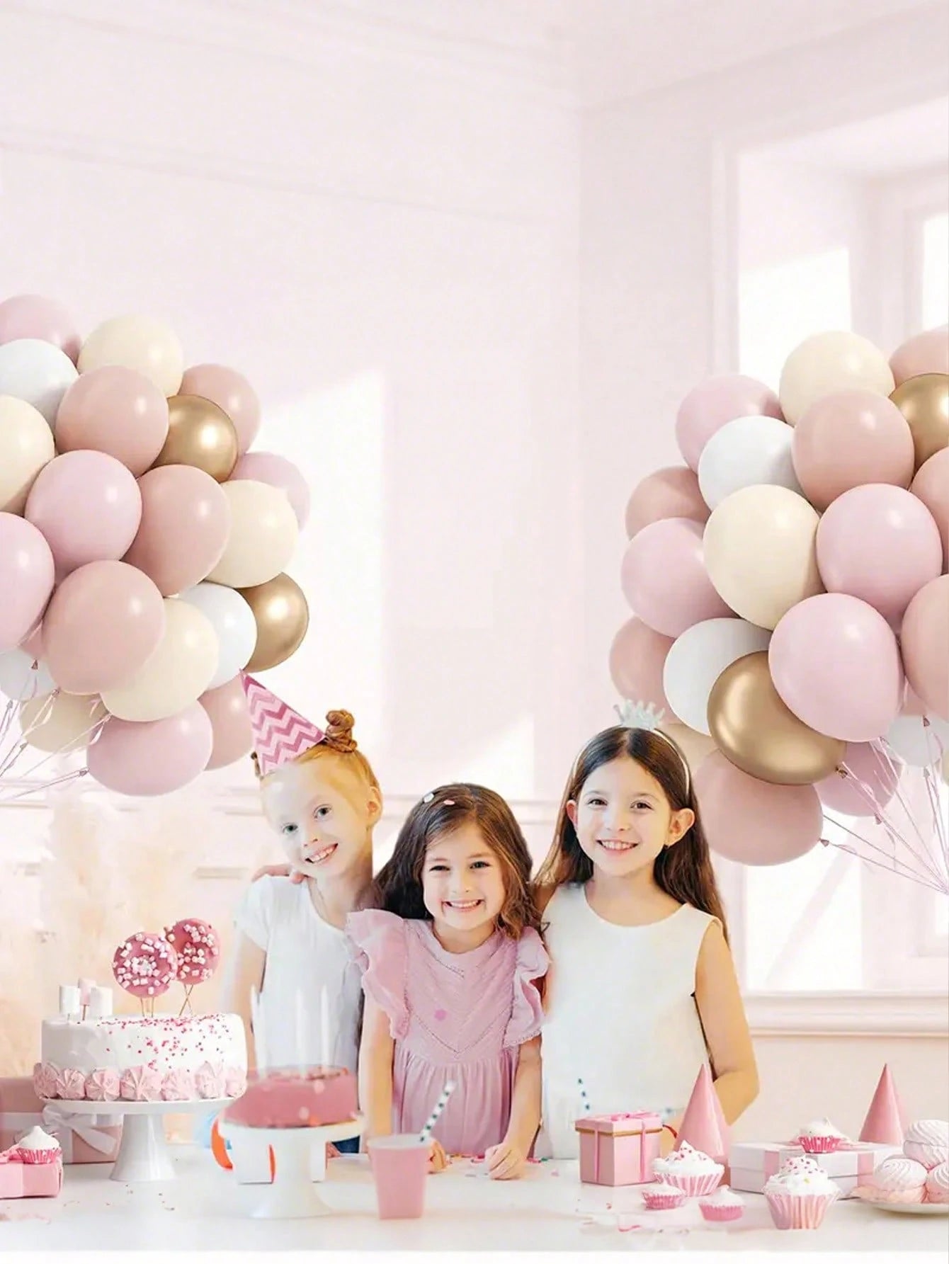 30/60pcs Soft Color Balloon Set- Elegant Peach, Beige, White, Gold, Pink Latex Balloons, Suitable For Helium Inflation, With Clear Strings, Ideal For Birthday, Wedding, Bridal Party Decoration