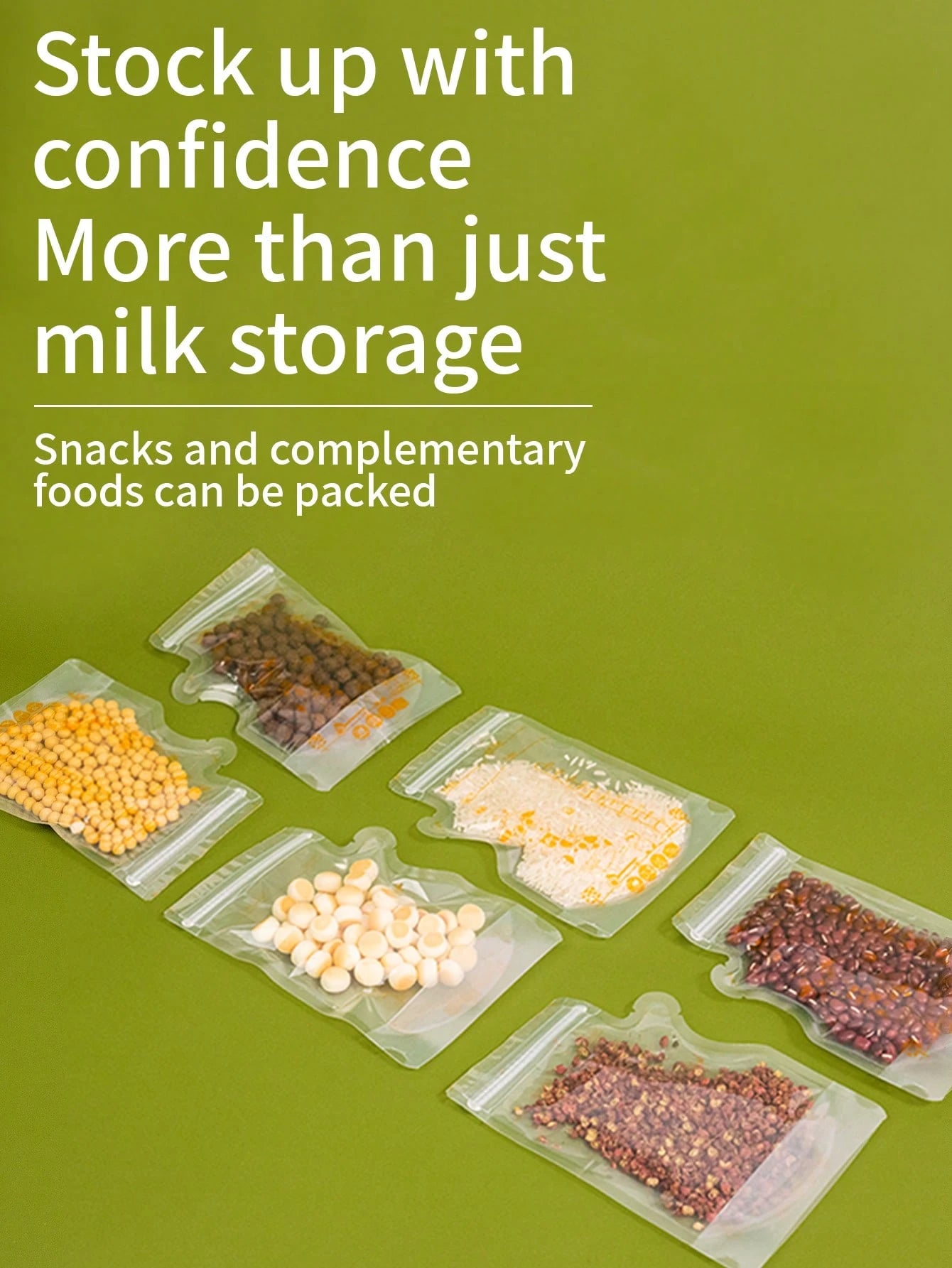 30pcs Breastmilk Storage Bags, 8oz Breastfeeding Milk Storage Bags With Spout, Flat Lay Design For Space Saving, Disposable Milk Bags For Food/Snack Storage