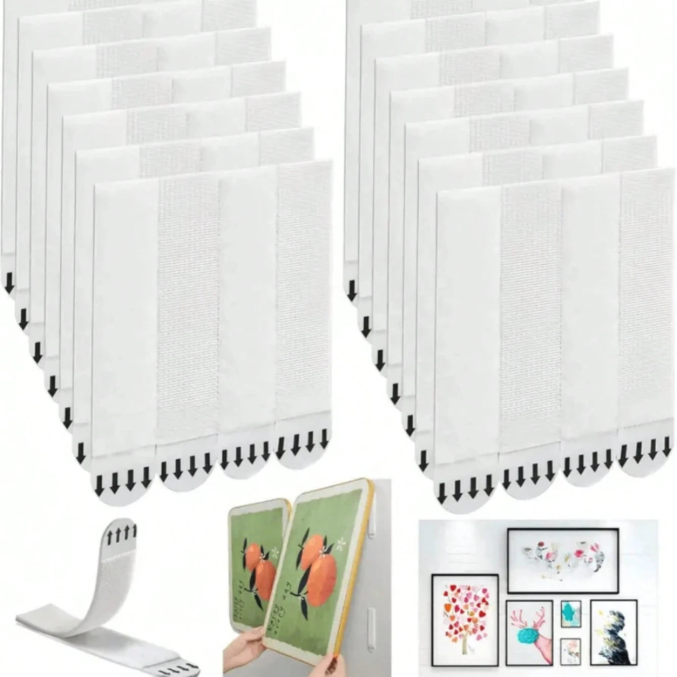 36/24/12-Piece Heavy Duty Picture Hanging Strips- No Nails, No Damage, Easy Removal- 24-Piece For Frame Installation Bars