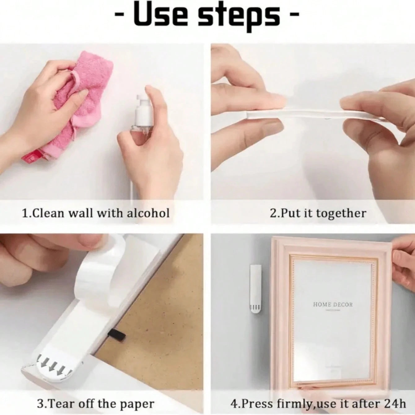 36/24/12-Piece Heavy Duty Picture Hanging Strips- No Nails, No Damage, Easy Removal- 24-Piece For Frame Installation Bars