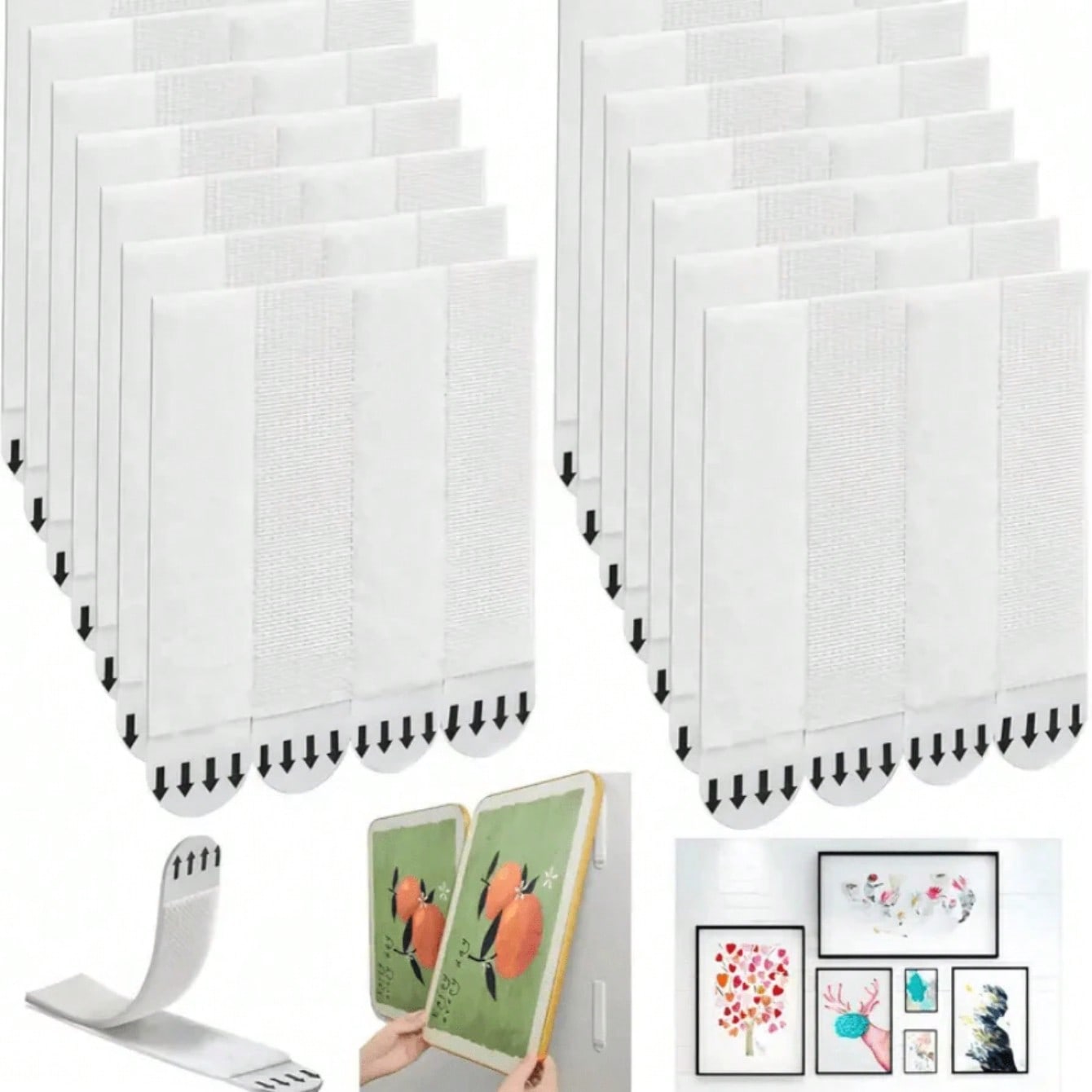 36/24/12-Piece Heavy Duty Picture Hanging Strips- No Nails, No Damage, Easy Removal- 24-Piece For Frame Installation Bars