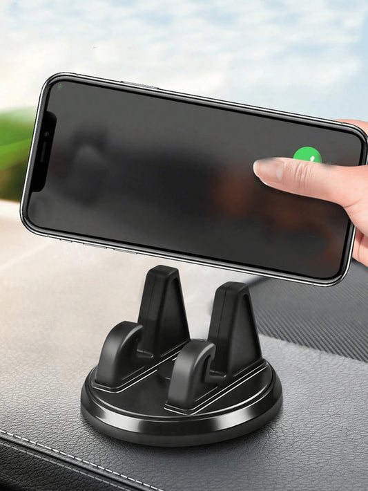 360° Rotatable Car Dashboard Phone Holder, Multifunctional Disc-Type Phone Mount, Adhesive Navigation Bracket, Rotatable ABS Instrument Panel Stand
